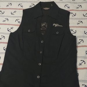 Women's Harley Davidson sleeveless button down
